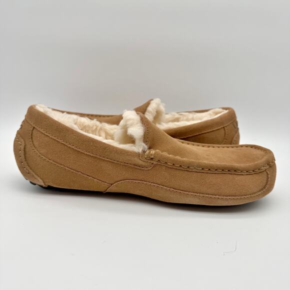 Ugg Mens Ascot Slippers US 9 EU 42 Chestnut Suede Slip On GUC main image 11